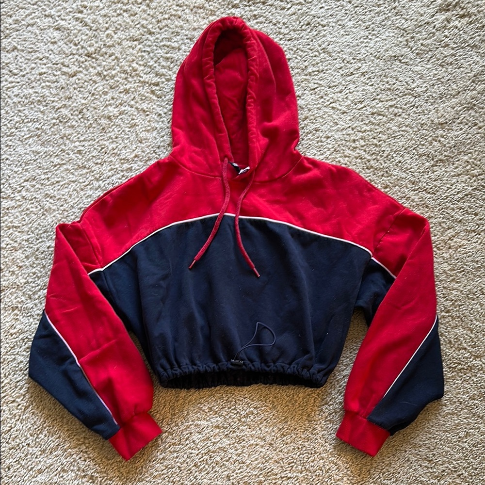COPY - Red and Black Cropped Hoodie H&M